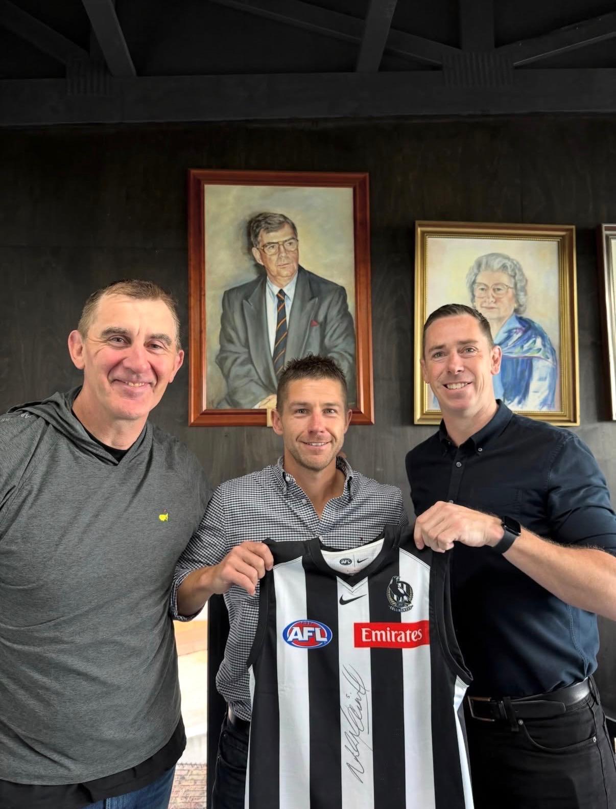 4QTR hosts with an AFL player and signed Collingwood guernsey